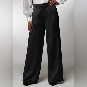 BEBE HIGH WAIST SATIN ULTRA WIDE LEG PANT